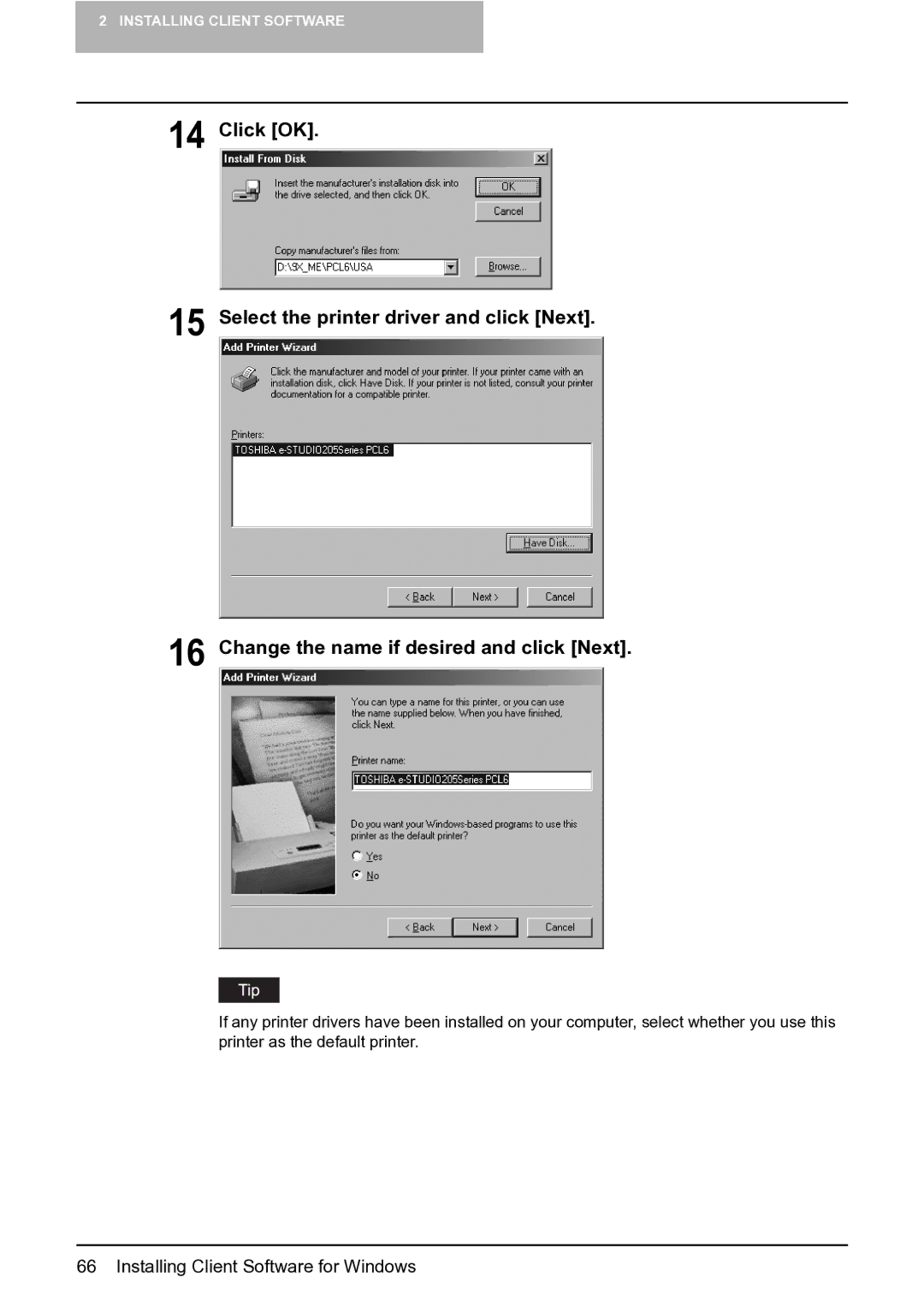 Toshiba e-Studio 165/205 manual Installing Client Software for Windows 