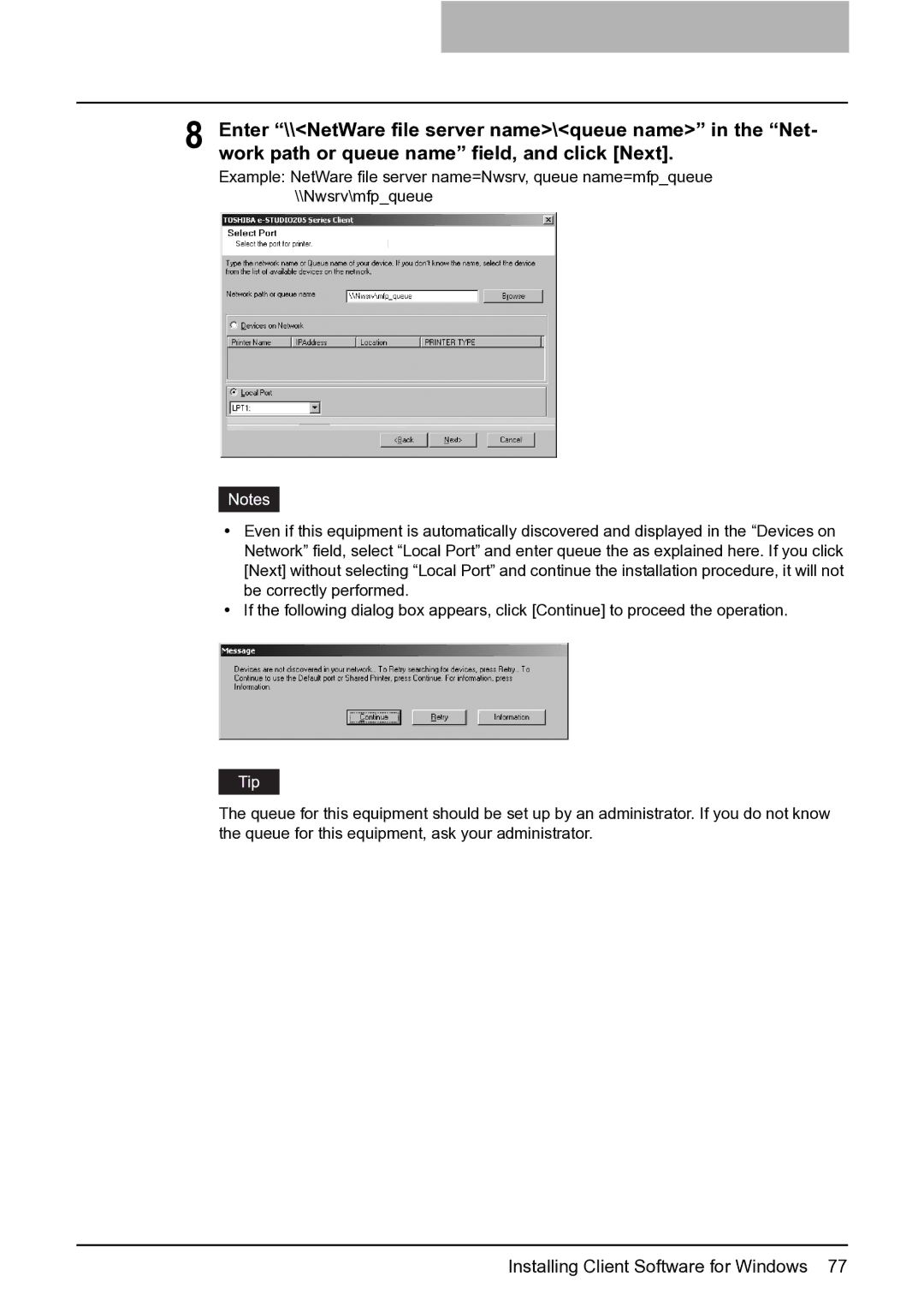 Toshiba e-Studio 165/205 manual Installing Client Software for Windows 