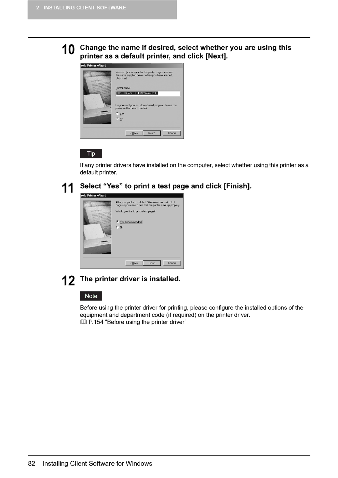 Toshiba e-Studio 165/205 manual Installing Client Software for Windows 