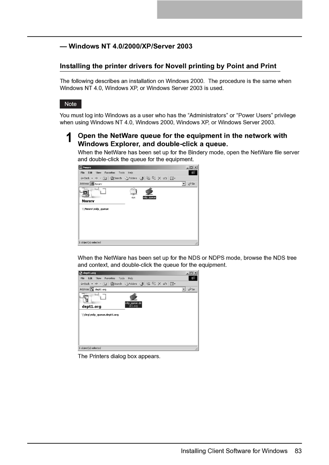 Toshiba e-Studio 165/205 manual Installing Client Software for Windows 