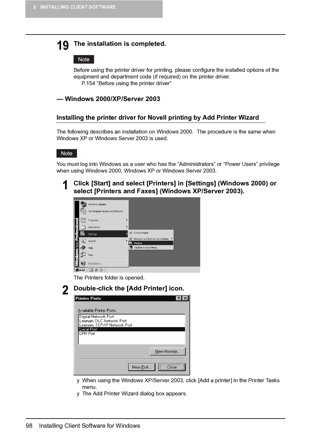 Toshiba e-Studio 165/205 manual Installation is completed 