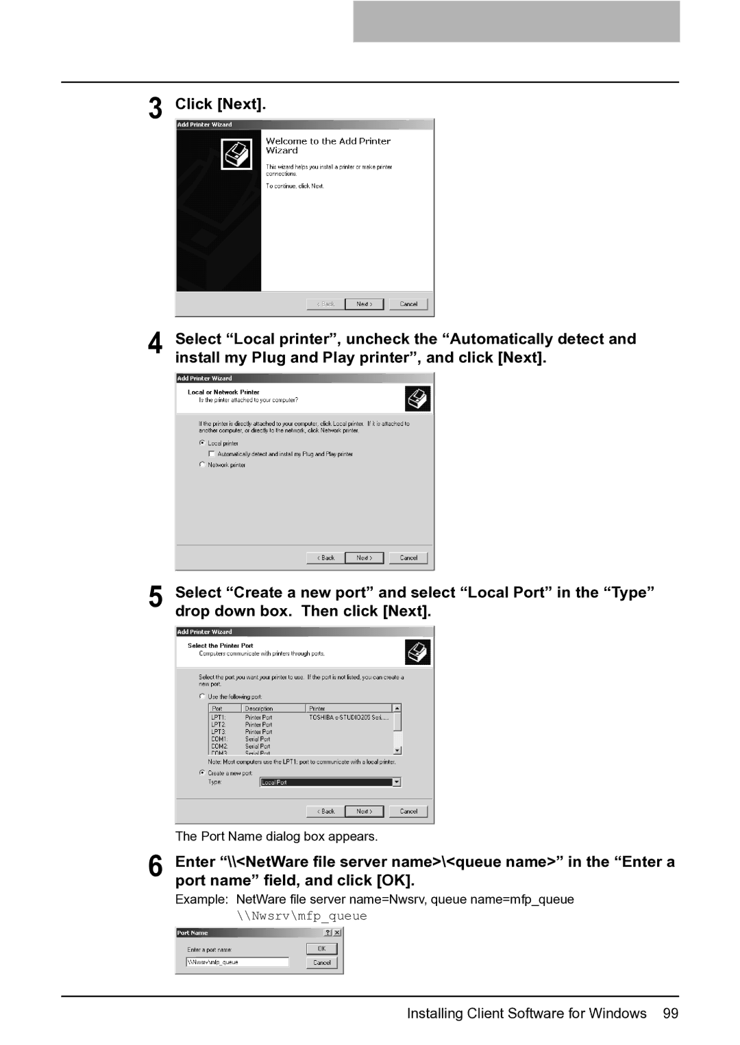 Toshiba e-Studio 165/205 manual Nwsrv\mfpqueue 