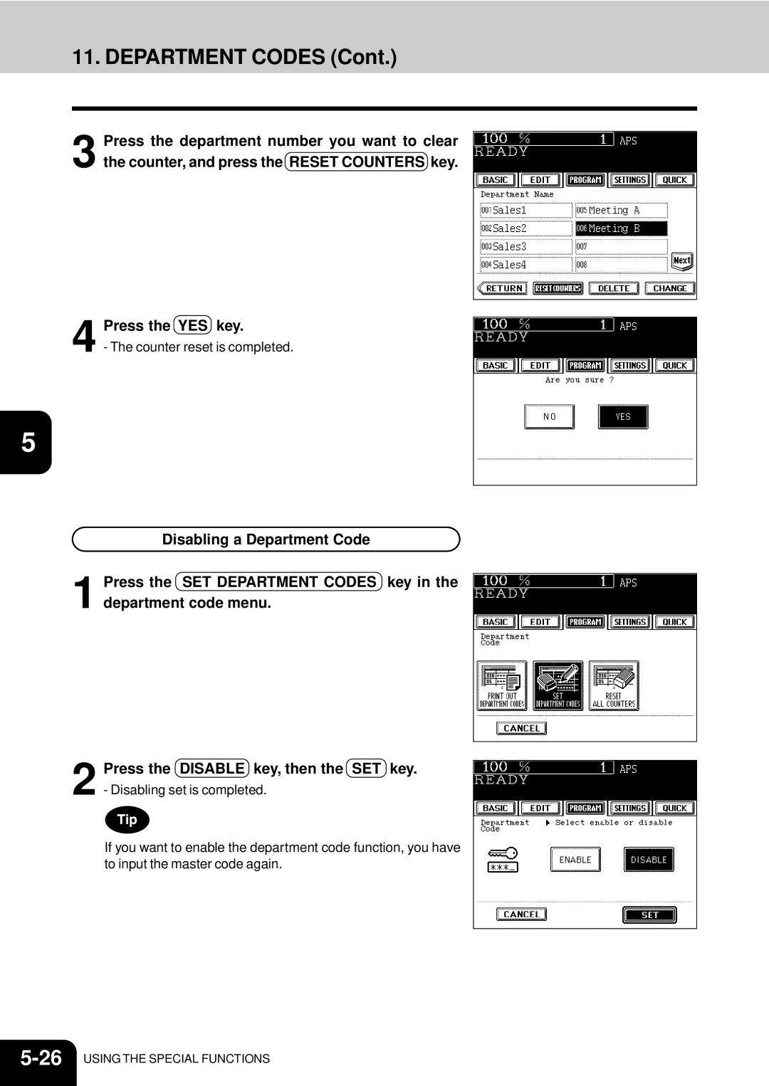 Toshiba e-studio 550/650/810 manual Counter reset is completed 