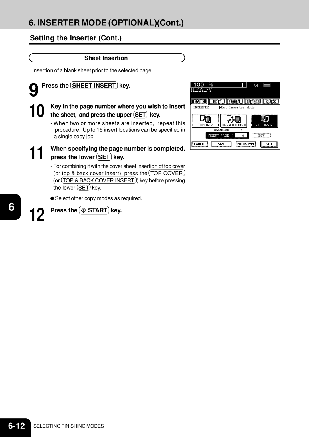 Toshiba e-studio 550/650/810 manual Sheet Insertion 