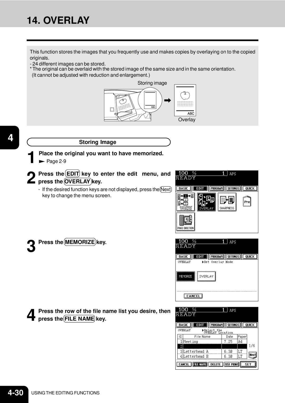 Toshiba e-studio 550/650/810 manual Overlay 