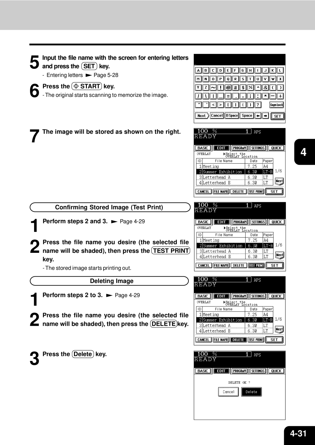 Toshiba e-studio 550/650/810 manual Stored image starts printing out 