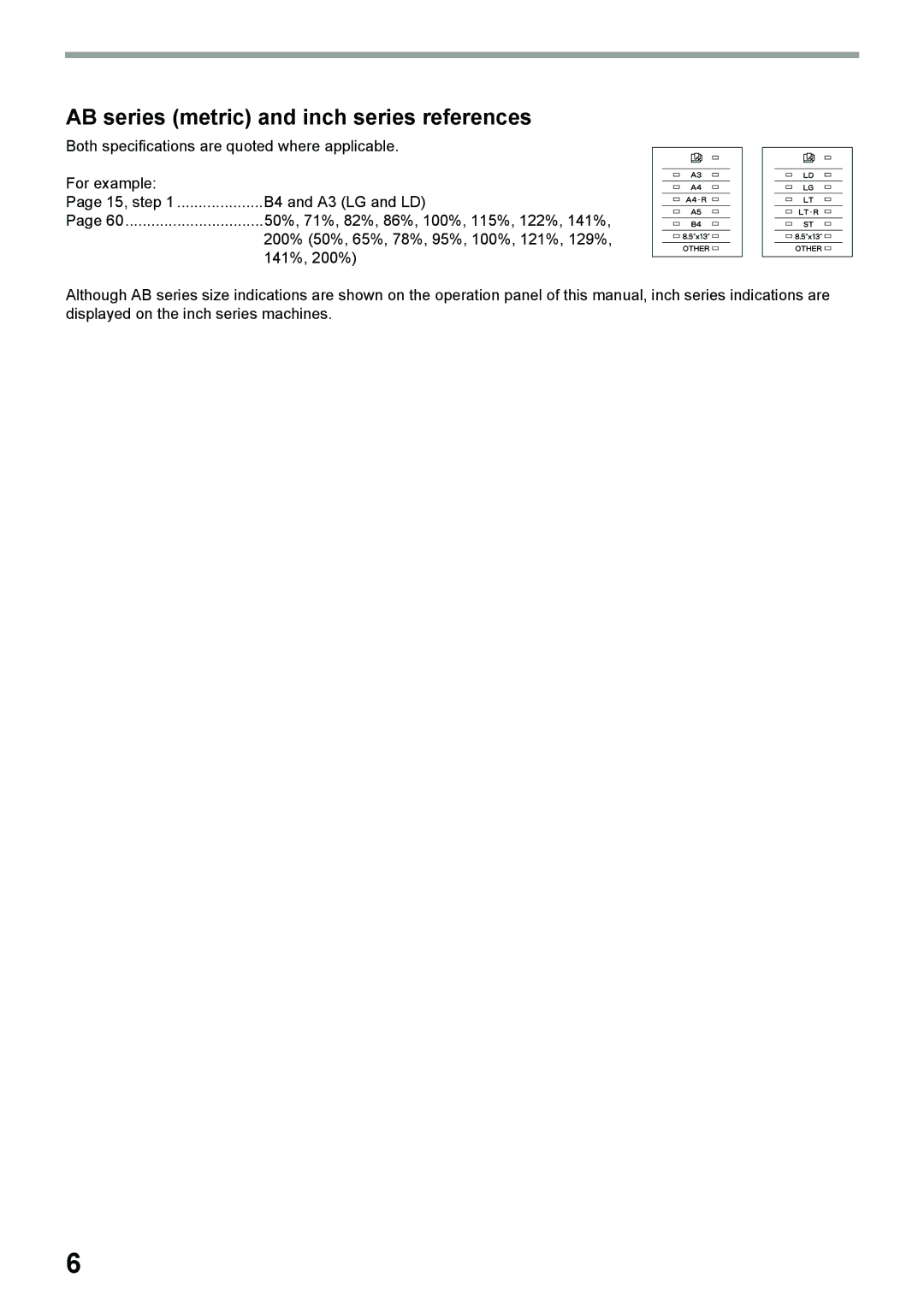 Toshiba e-STUDIO161 manual AB series metric and inch series references 