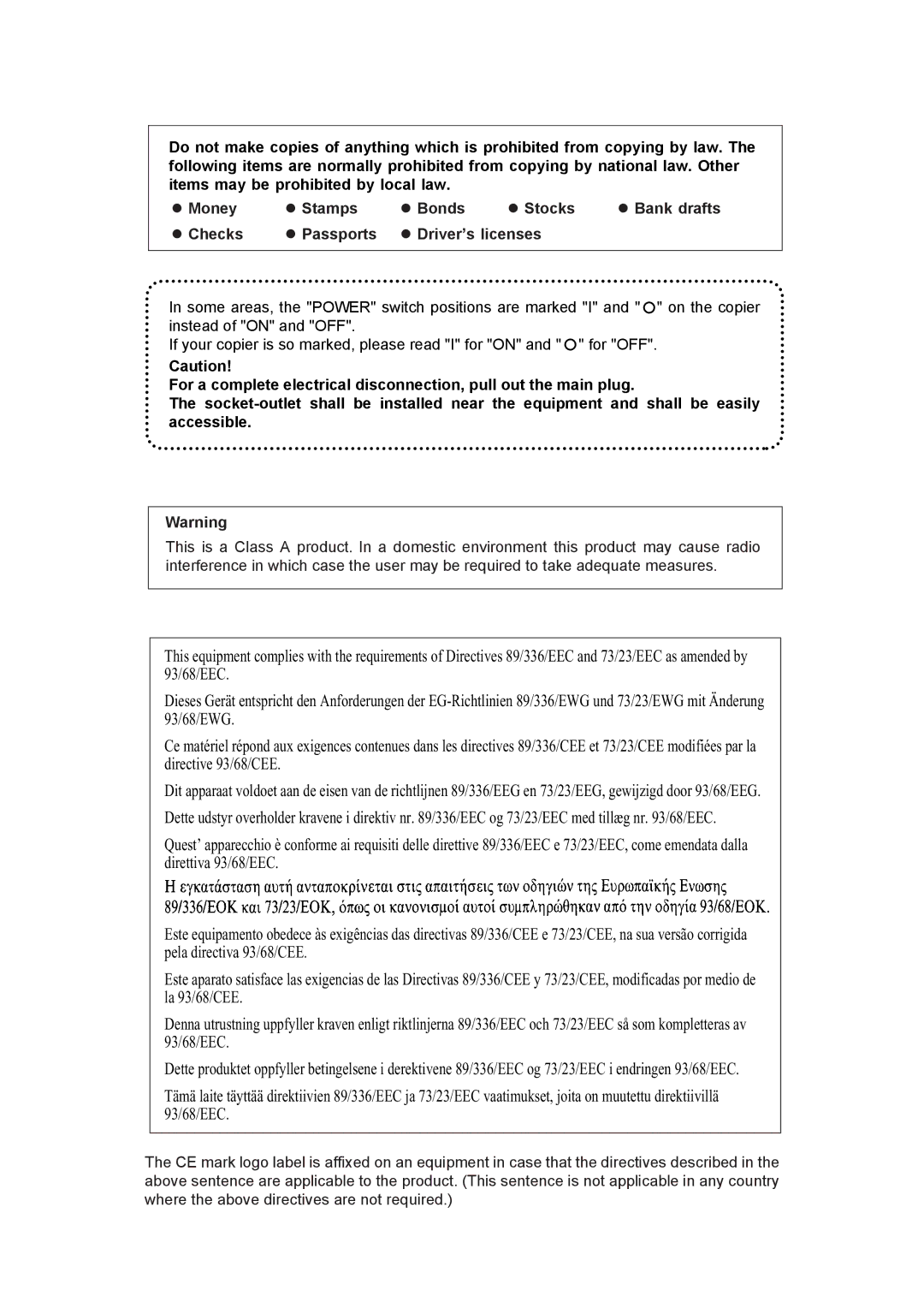 Toshiba e-STUDIO161 manual Checks Passports Driver’s licenses 