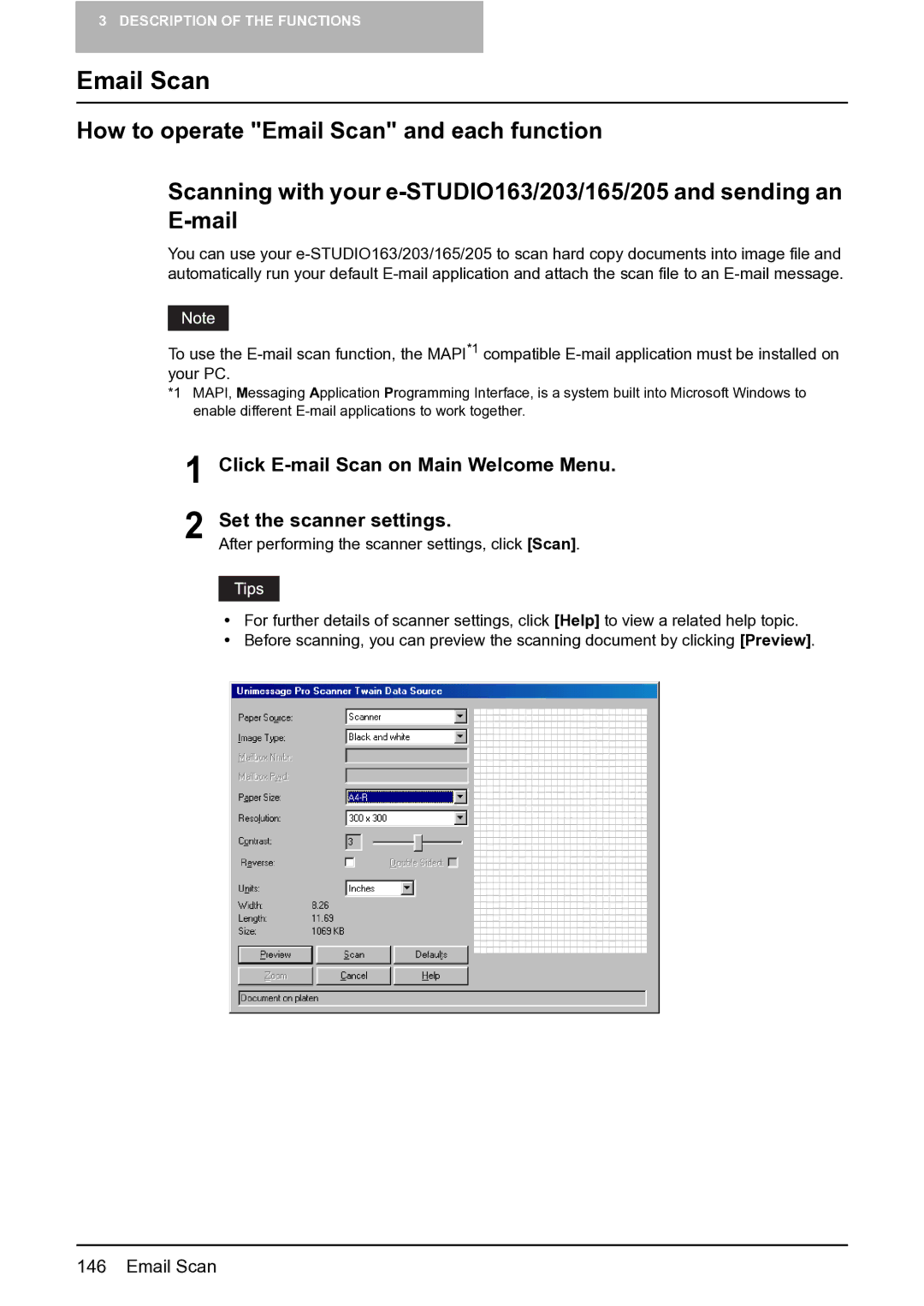 Toshiba e-STUDIO163/203 manual Email Scan 