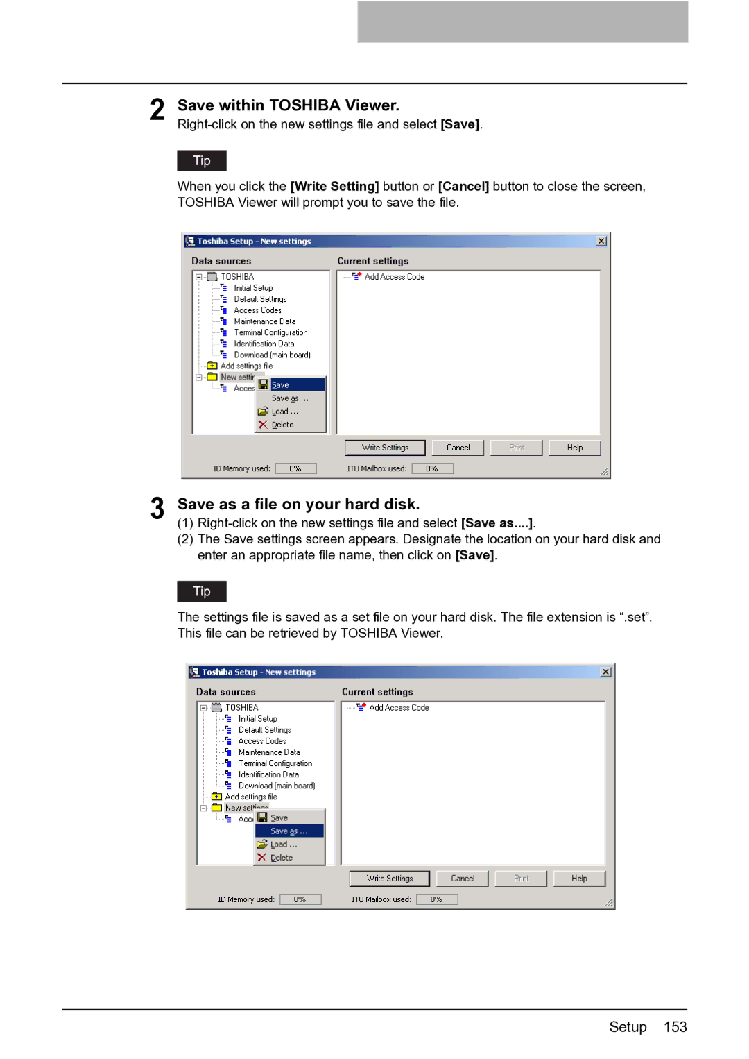 Toshiba e-STUDIO163/203 manual Save within Toshiba Viewer 