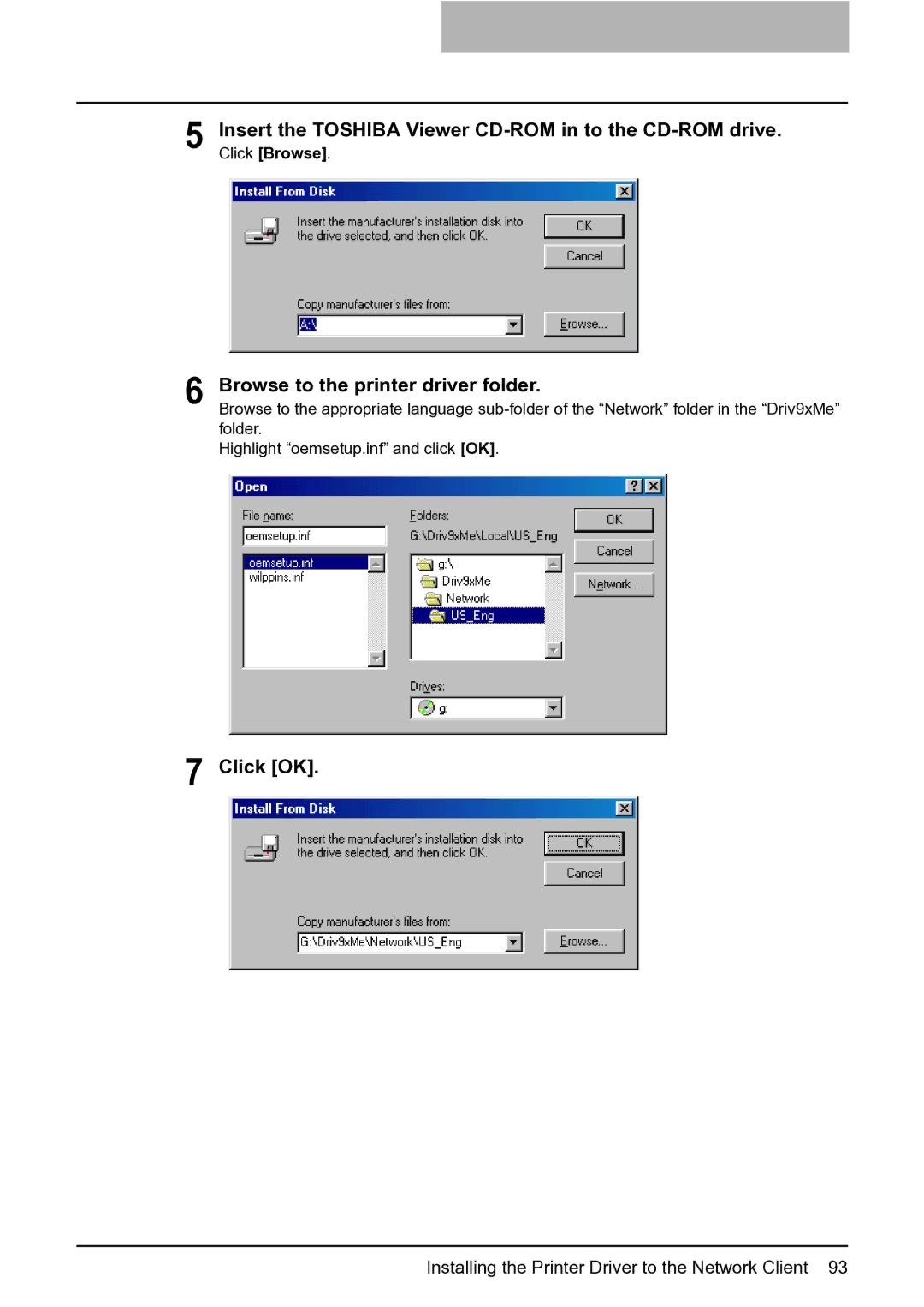 Toshiba e-STUDIO163/203 manual Insert the Toshiba Viewer CD-ROM in to the CD-ROM drive 