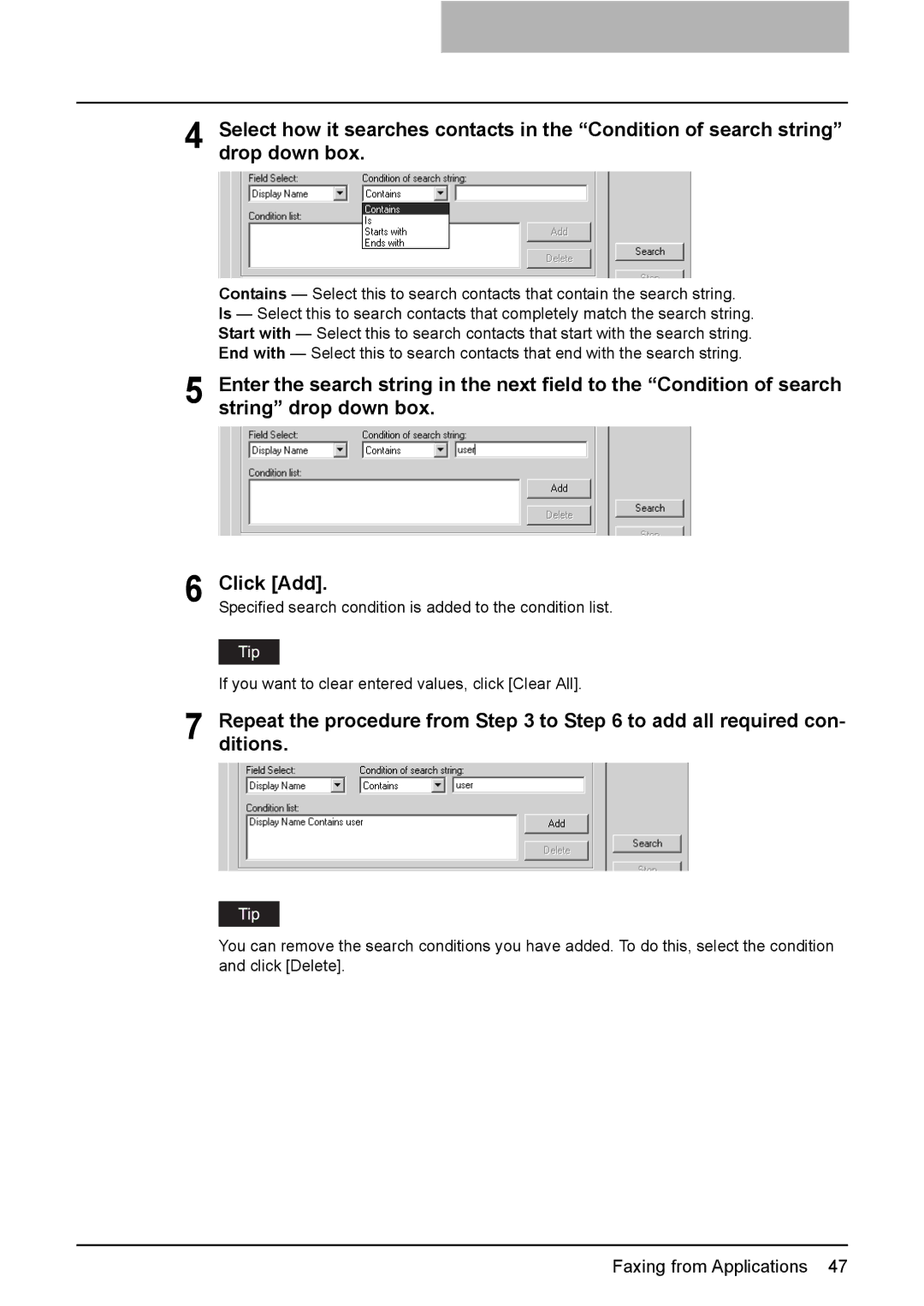 Toshiba e-Studio205, e-Studio165 manual Repeatditions.the procedure from to to add all required con 