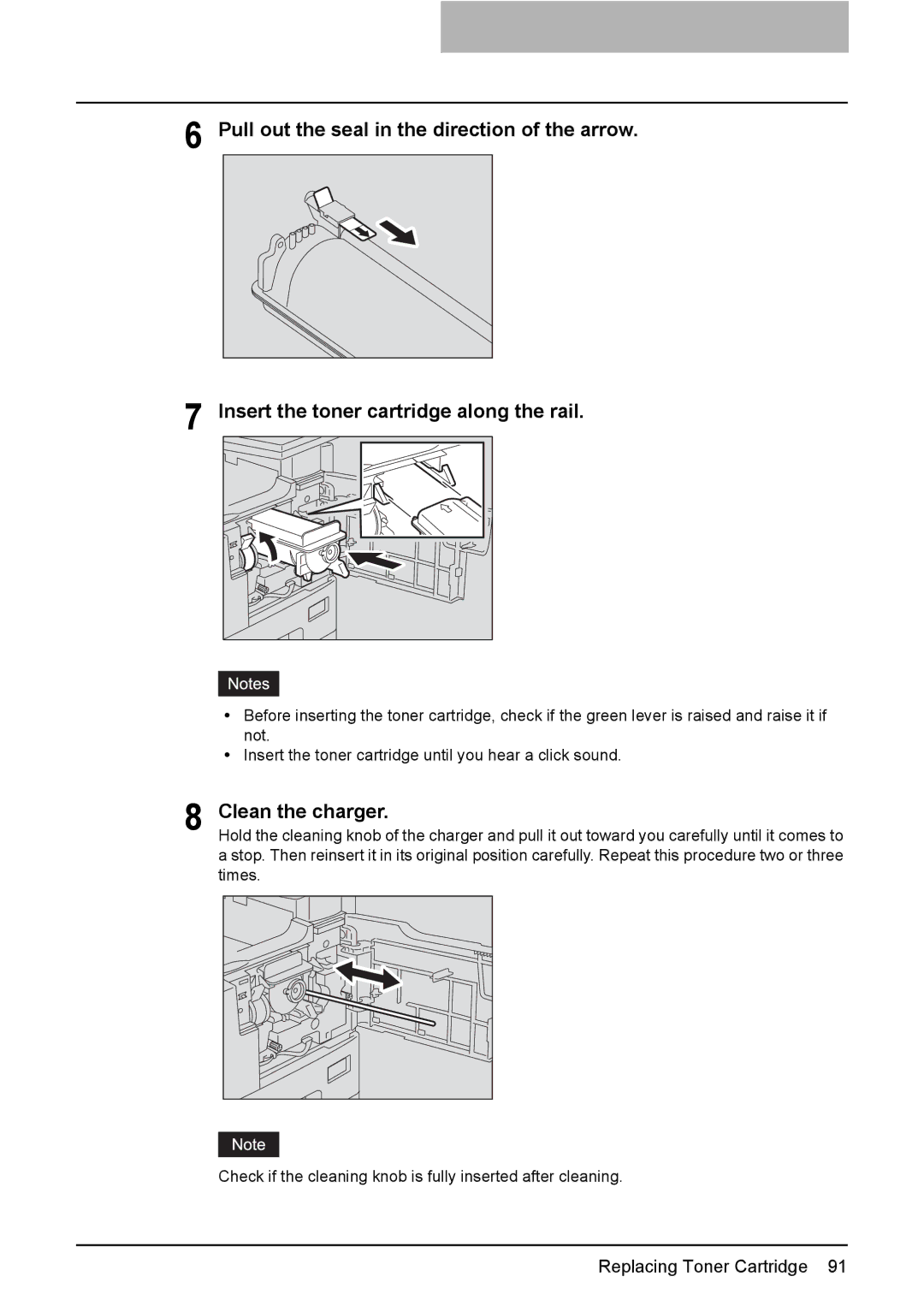 Toshiba e-STUDIO206, e-STUDIO166 manual Clean the charger 