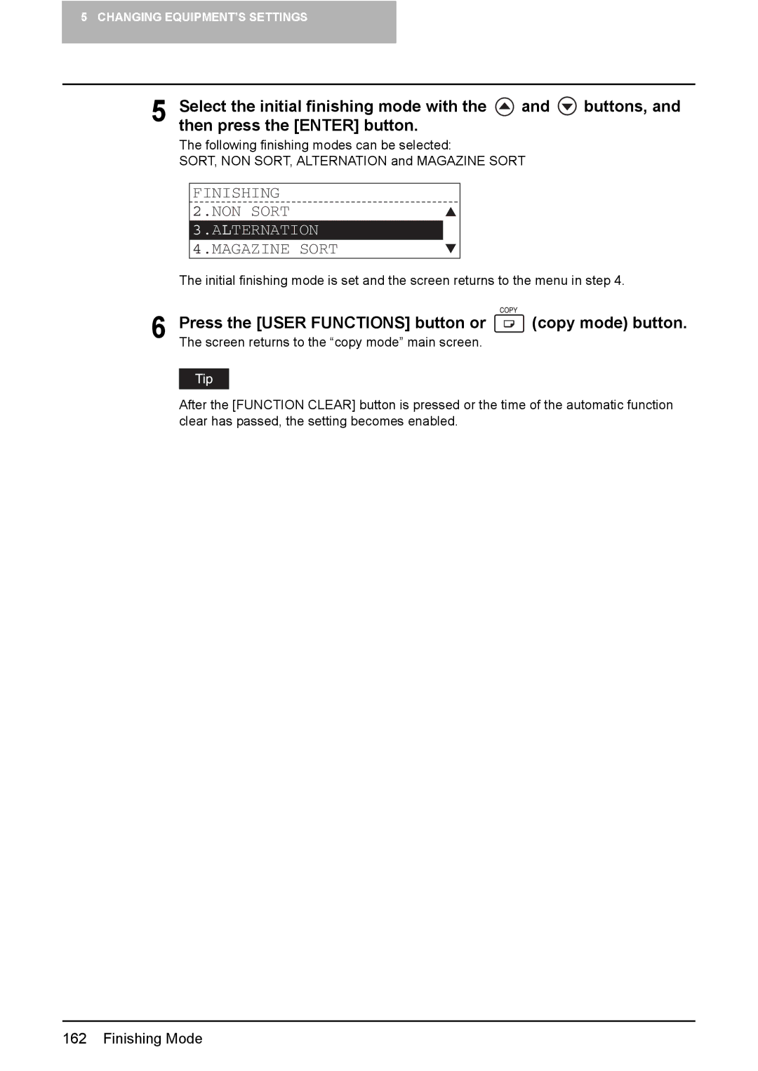 Toshiba E-STUDIO207, E-Studio167, e-Studio237 manual Finishing NON Sort, Alternation 