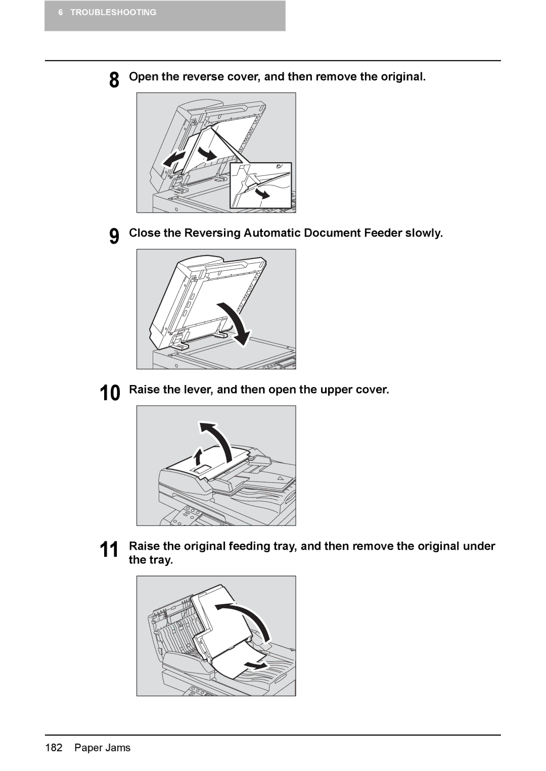 Toshiba e-Studio237, E-Studio167, E-STUDIO207 manual Paper Jams 