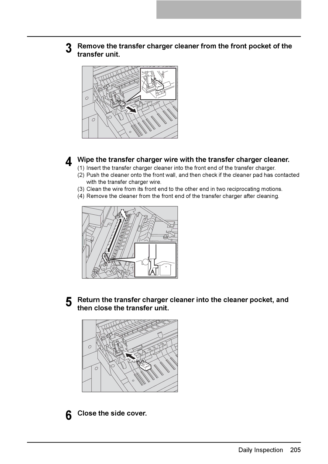 Toshiba E-Studio167, e-Studio237, E-STUDIO207 manual Daily Inspection 