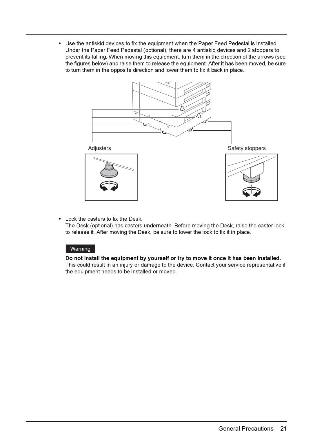 Toshiba E-STUDIO207, E-Studio167, e-Studio237 manual Safety stoppers 