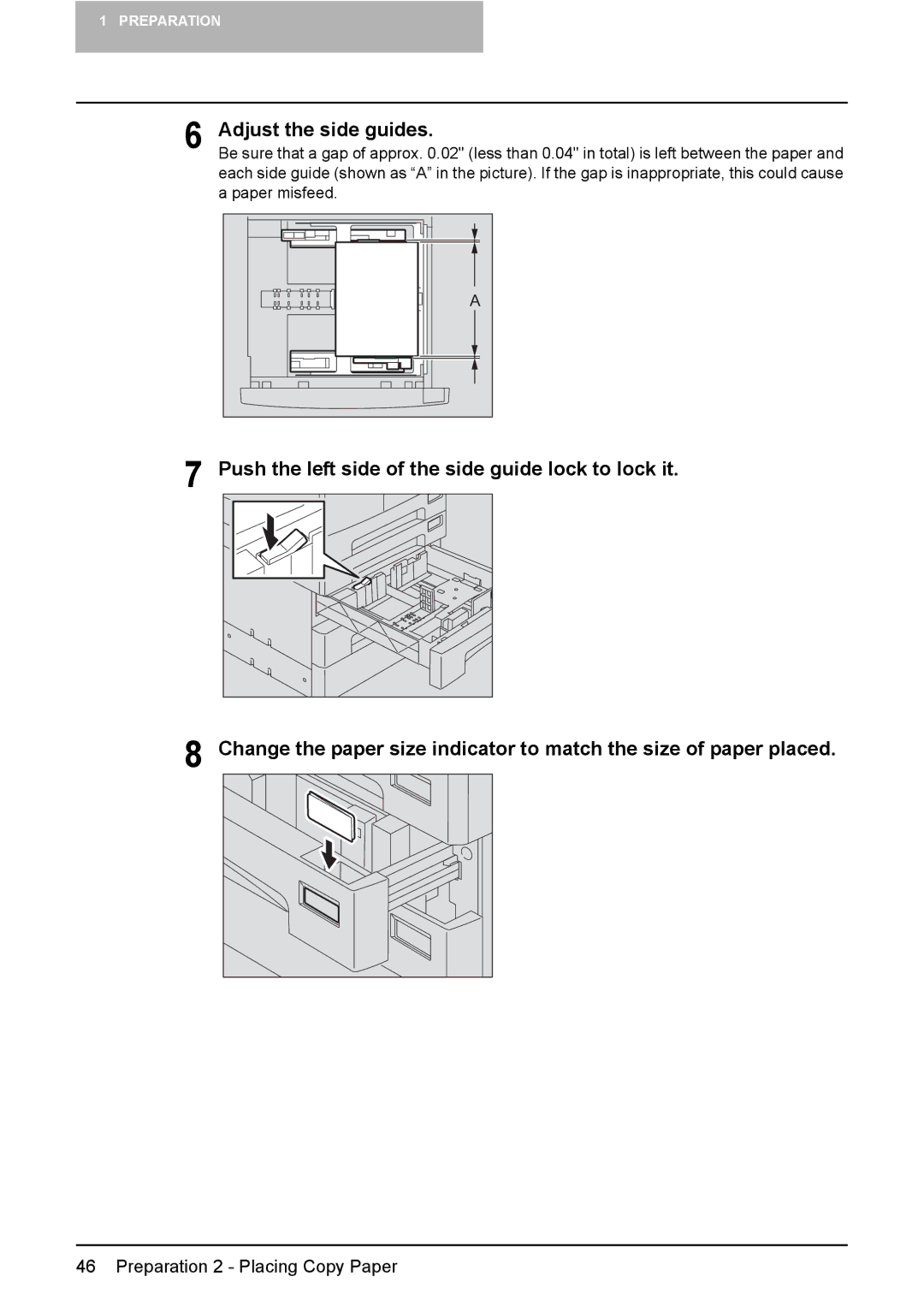 Toshiba E-Studio167, e-Studio237, E-STUDIO207 manual Adjust the side guides 