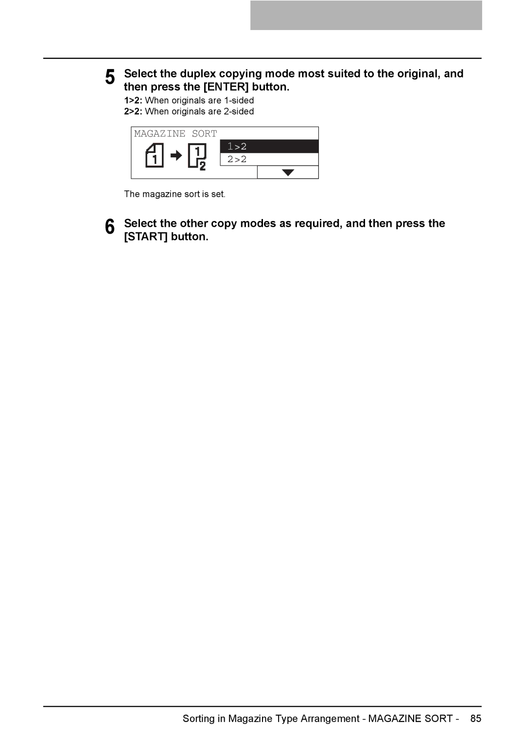 Toshiba E-Studio167, e-Studio237, E-STUDIO207 manual Magazine Sort 