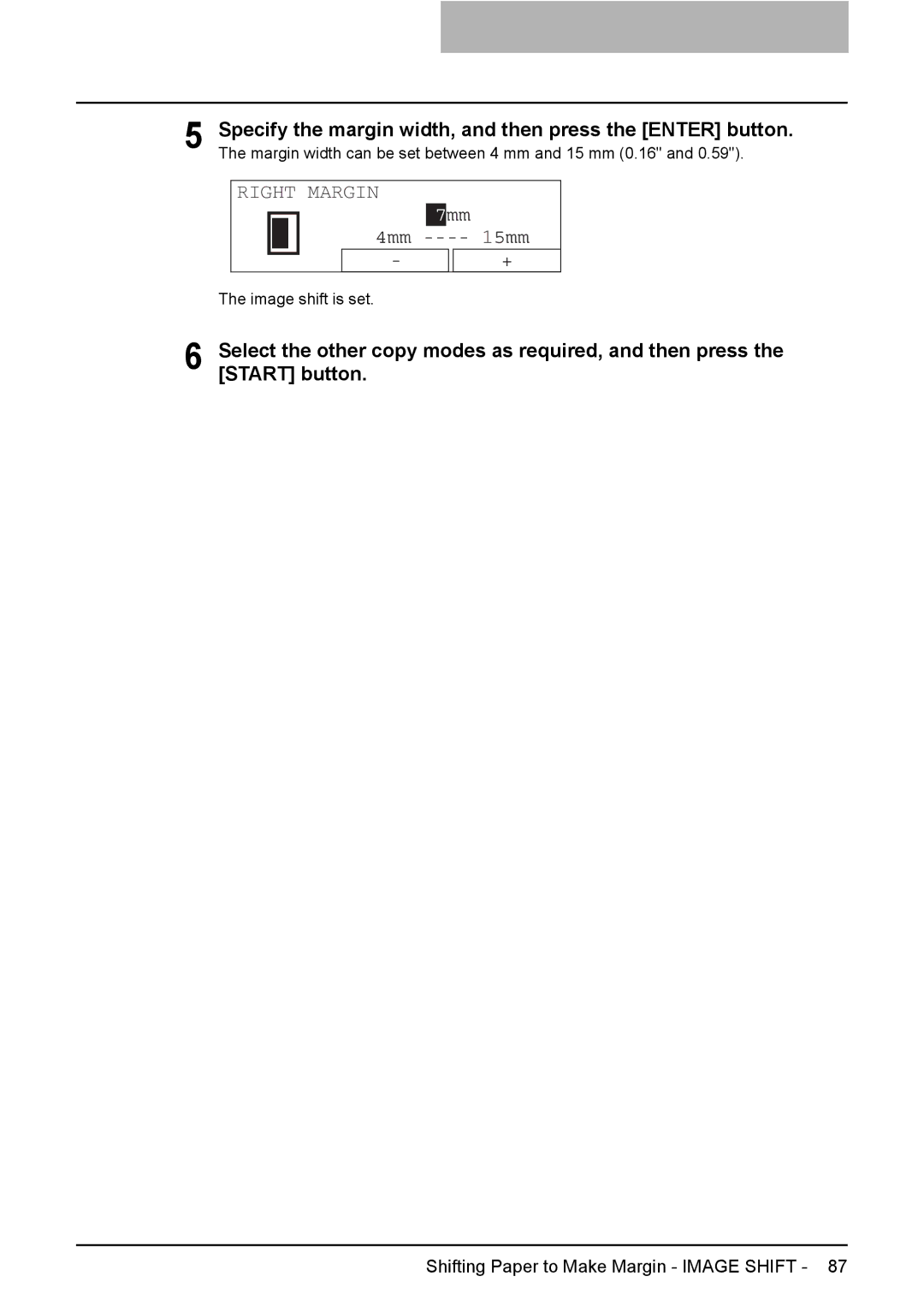 Toshiba E-STUDIO207, E-Studio167, e-Studio237 manual Right Margin 