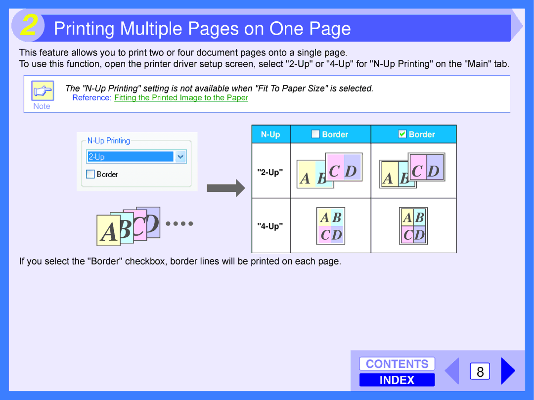 Toshiba E-STUDIO202S manual Printing Multiple Pages on One 