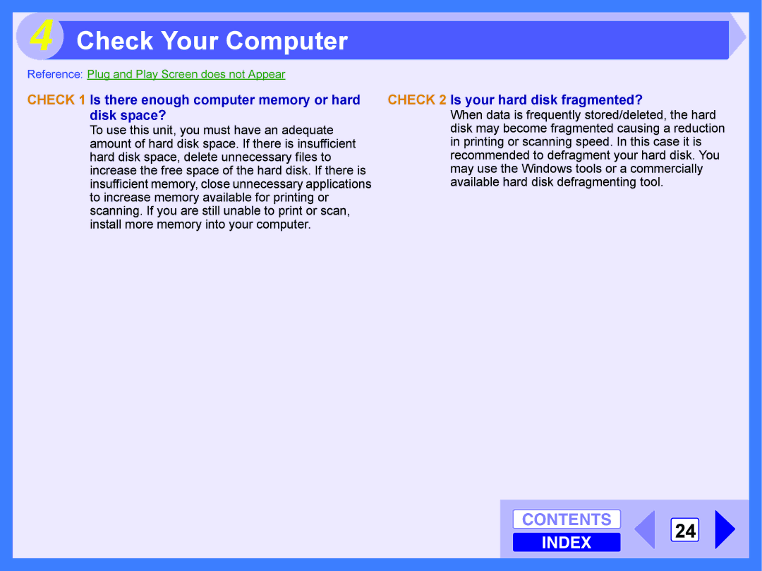 Toshiba E-STUDIO202S manual Check Your Computer, Check 1 Is there enough computer memory or hard disk space? 