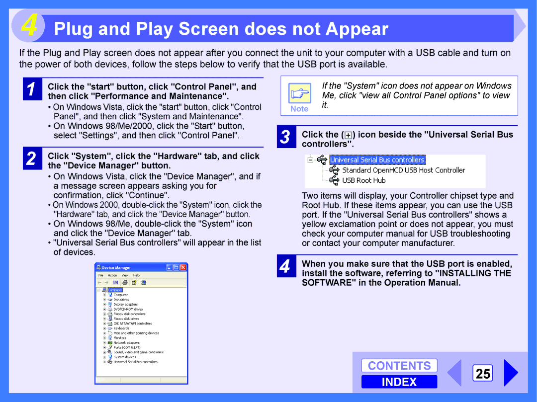 Toshiba E-STUDIO202S Plug and Play Screen does not Appear, Click the icon beside the Universal Serial Bus, Controllers 