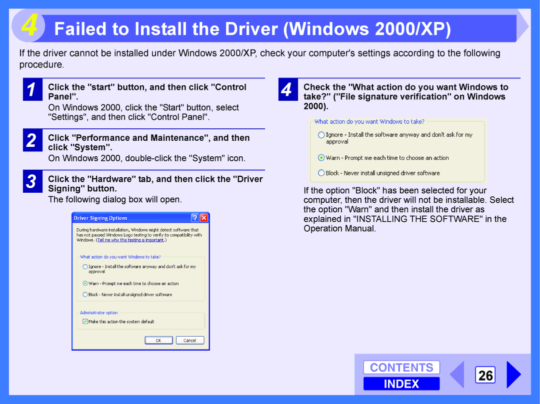 Toshiba E-STUDIO202S manual Failed to Install the Driver Windows 2000/XP 