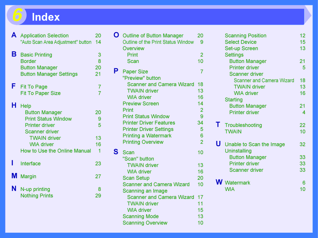 Toshiba E-STUDIO202S manual Index, Twain 