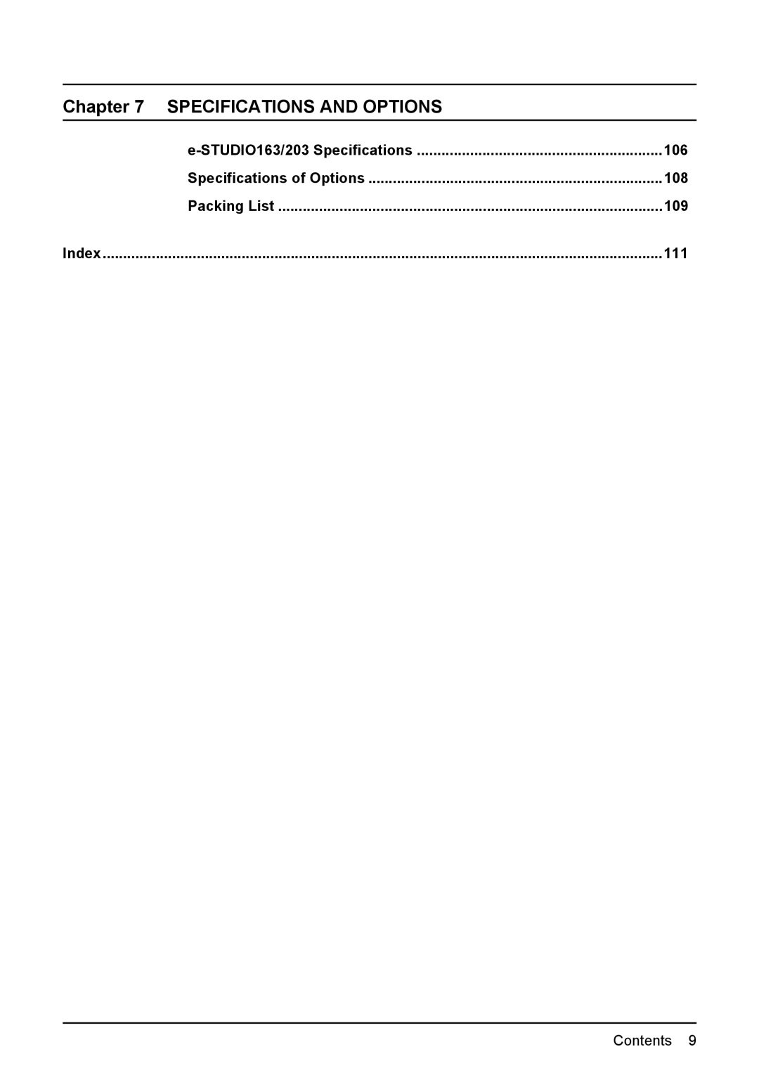 Toshiba e-STUDIO203 manual 111, Index 