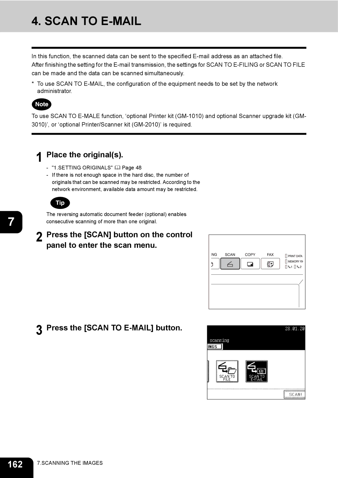 Toshiba e-STUDIO230/280 manual Scan to E-MAIL, 162 