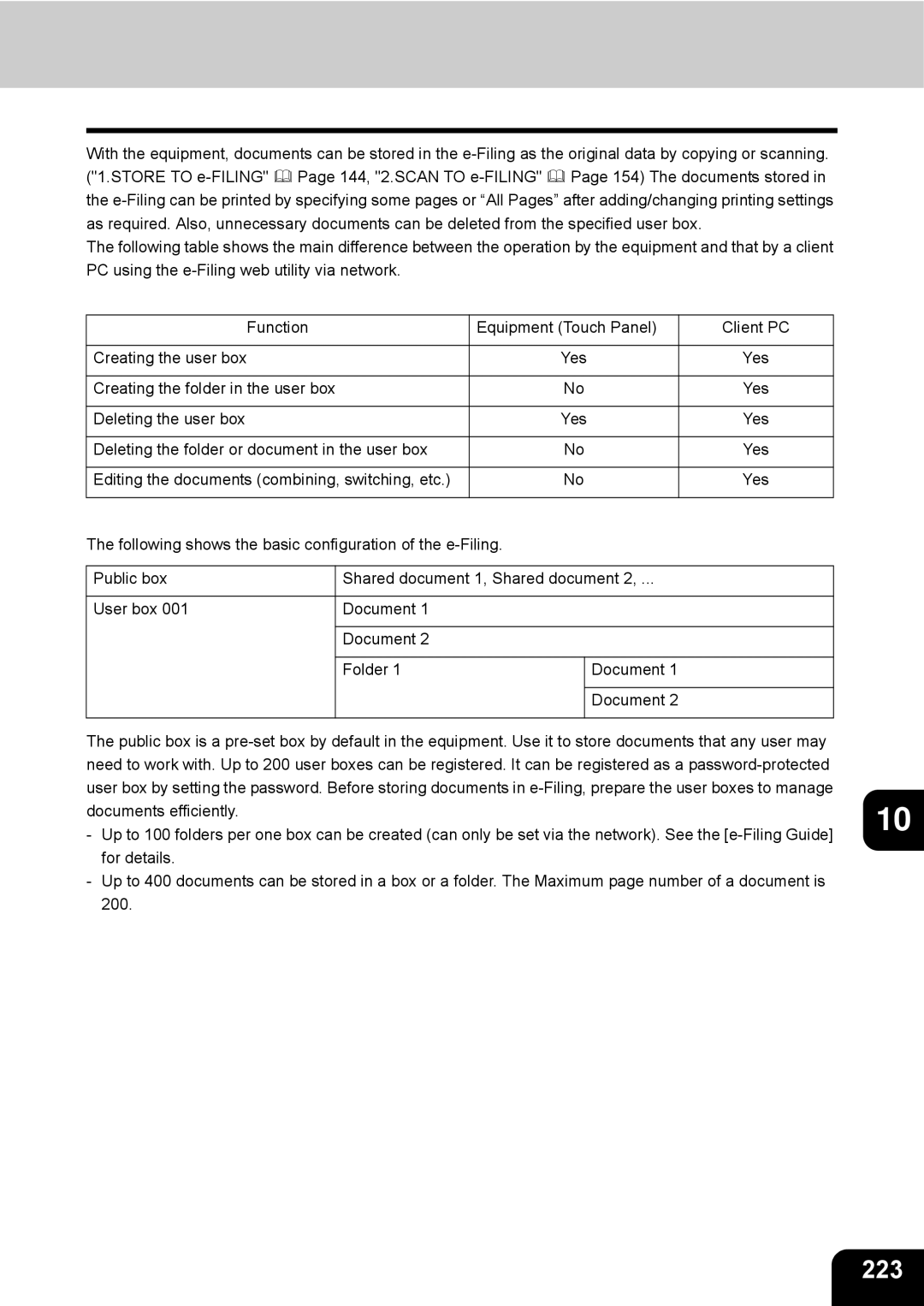 Toshiba e-STUDIO230/280 manual 223, Documents efficiently 