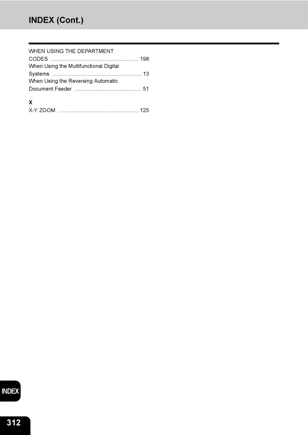 Toshiba e-STUDIO230/280 manual 312, When Using the Department Codes 