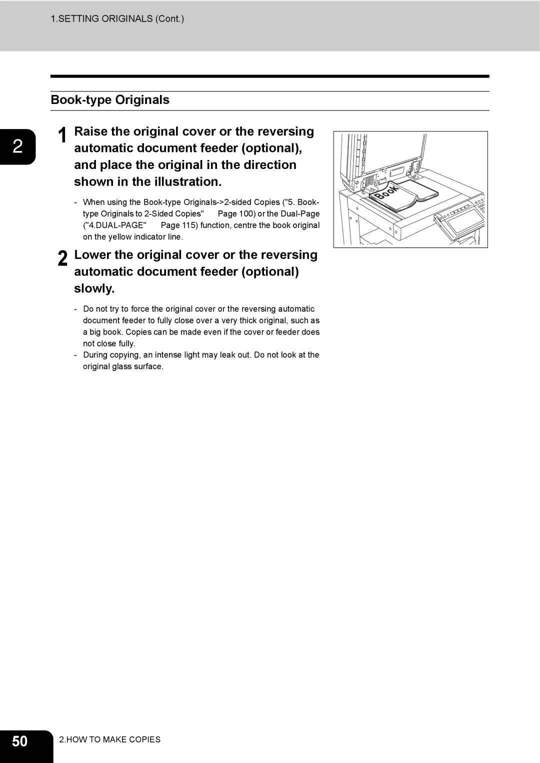 Toshiba e-STUDIO230/280 manual Setting Originals 