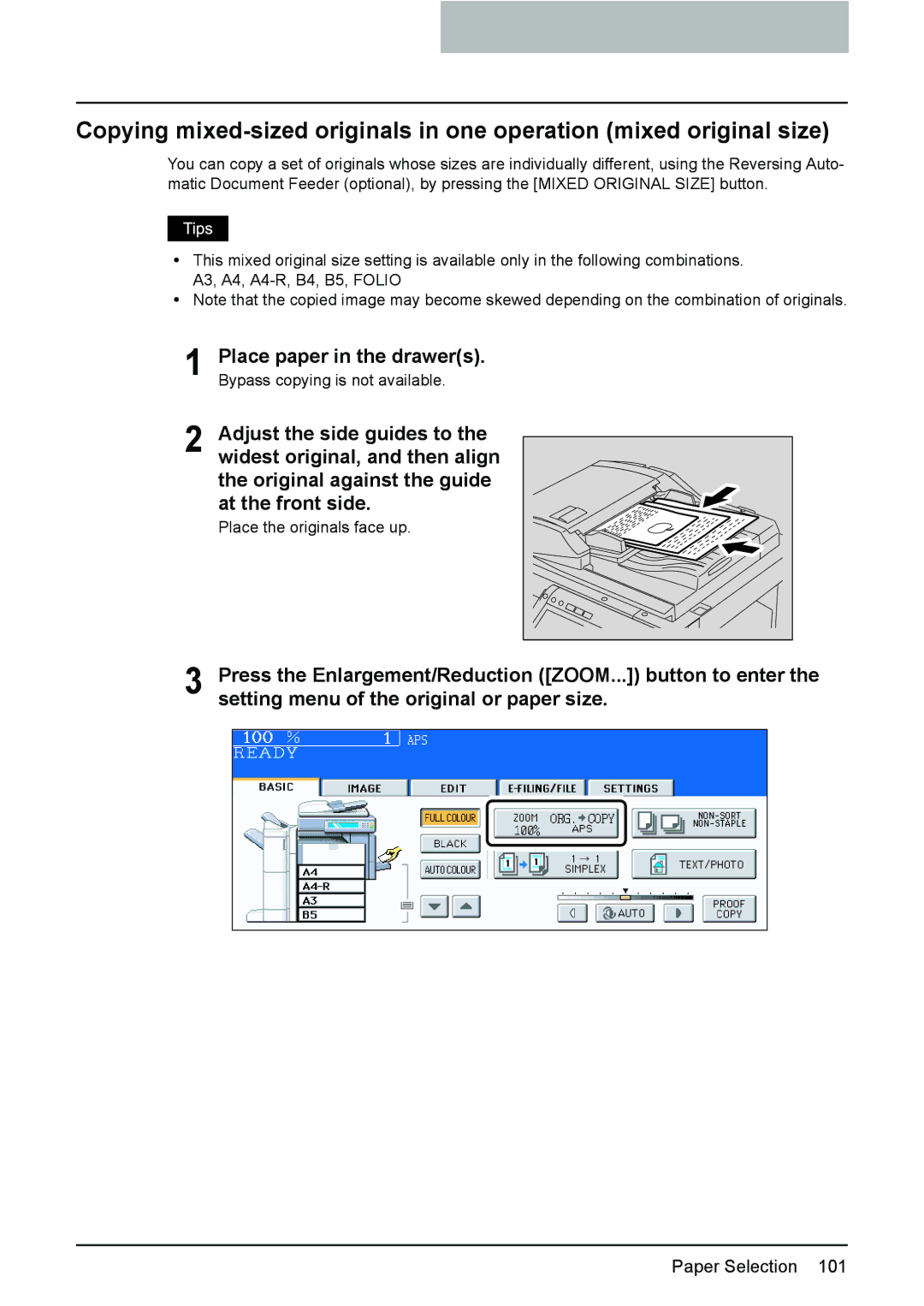 Toshiba e-STUDIO2500c/3500c/3510c manual Place the originals face up 