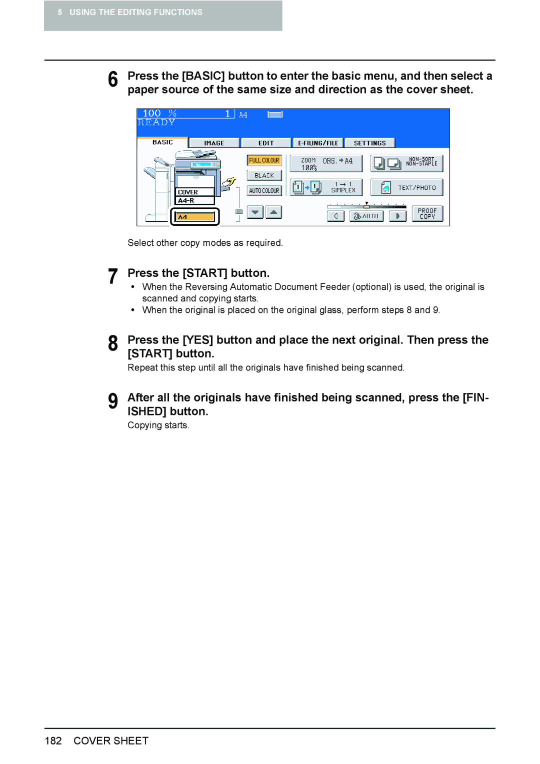 Toshiba e-STUDIO2500c/3500c/3510c manual Copying starts 