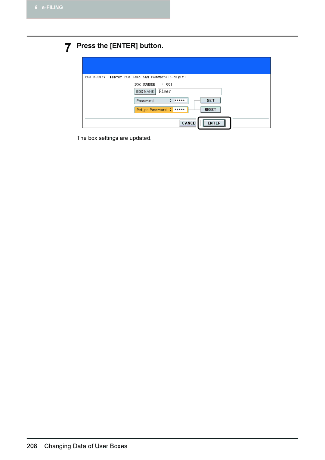 Toshiba e-STUDIO2500c/3500c/3510c manual Box settings are updated 