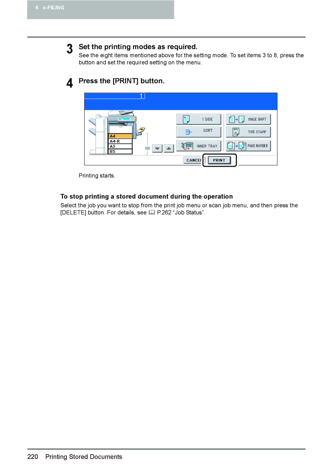 Toshiba e-STUDIO2500c/3500c/3510c manual Set the printing modes as required 