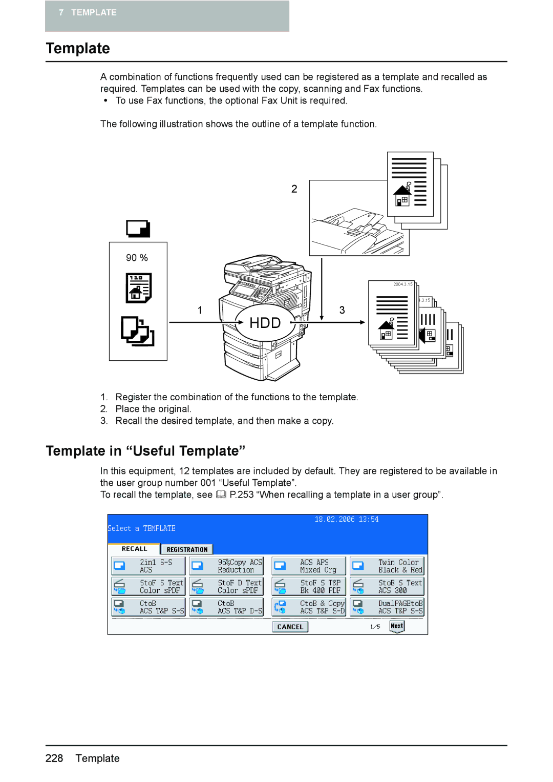 Toshiba e-STUDIO2500c/3500c/3510c manual Template in Useful Template 