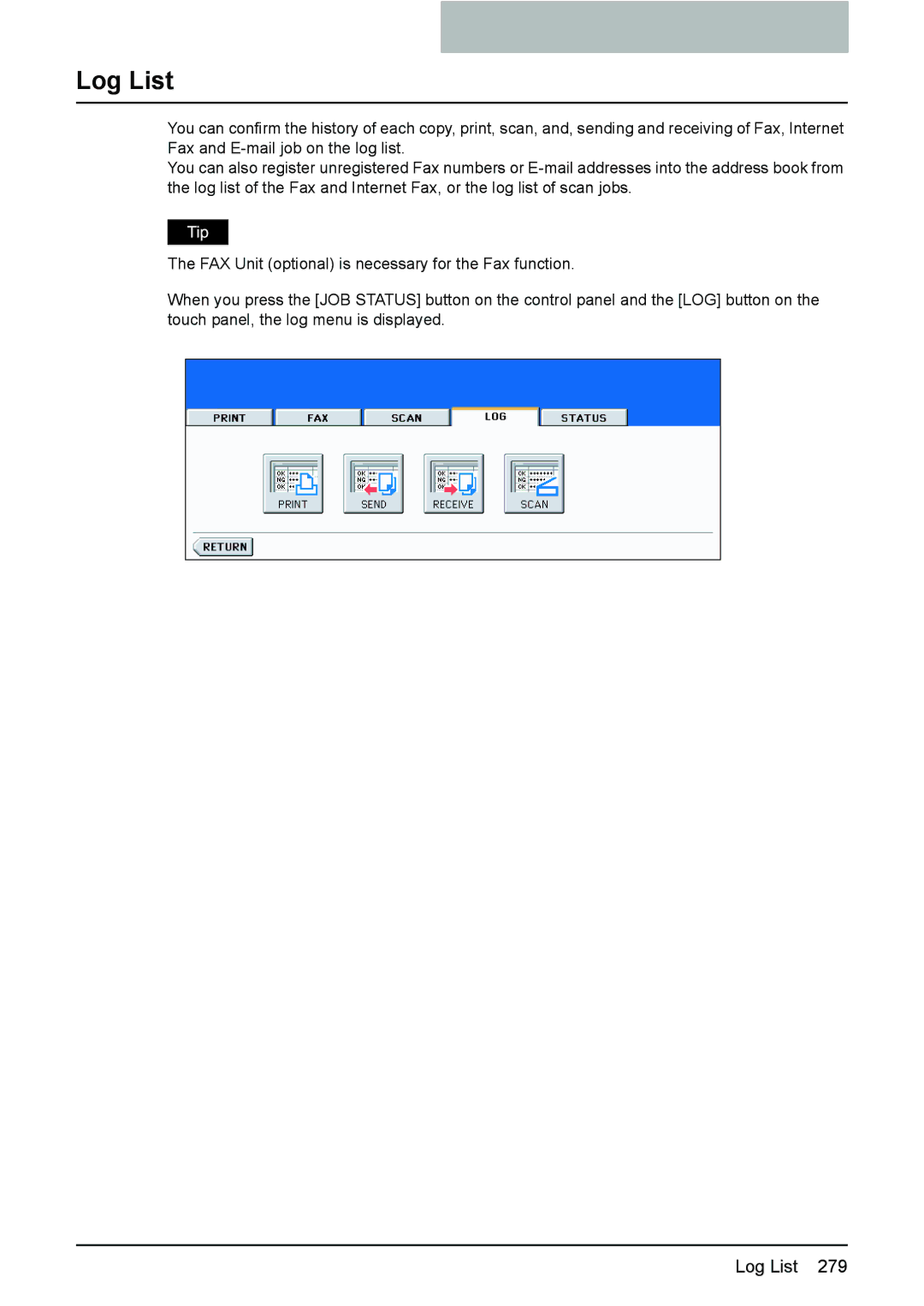 Toshiba e-STUDIO2500c/3500c/3510c manual Log List 