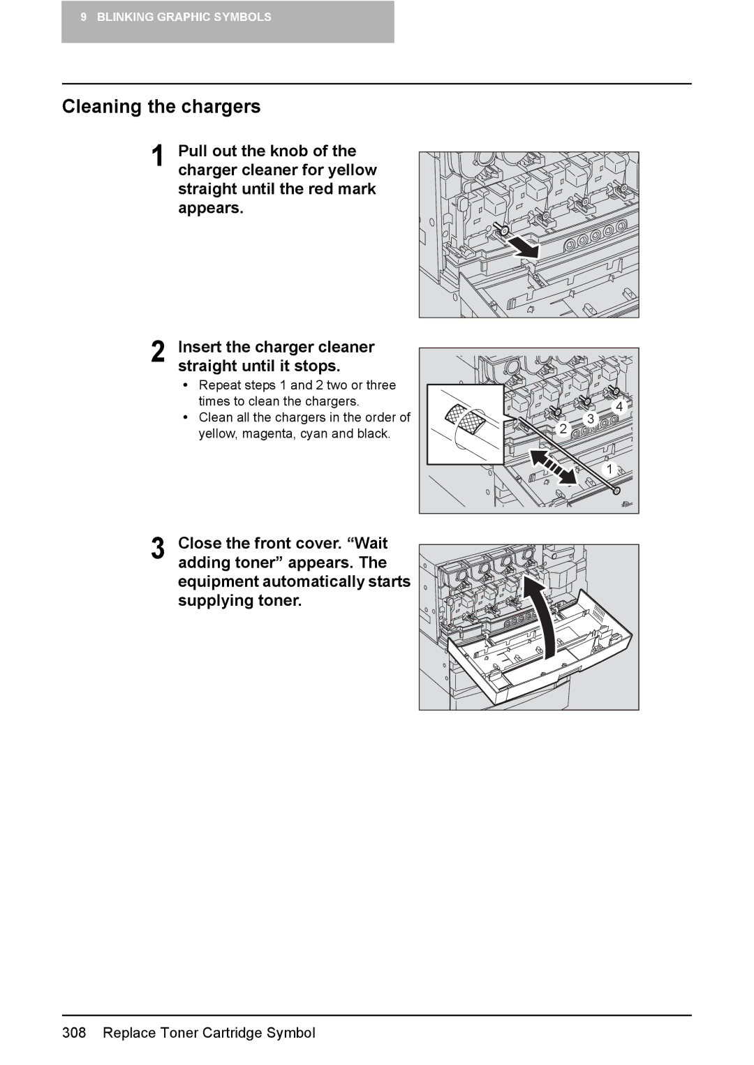 Toshiba e-STUDIO2500c/3500c/3510c manual Cleaning the chargers 