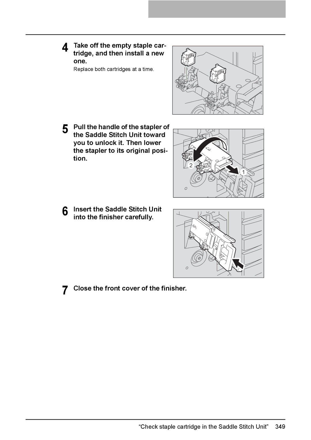 Toshiba e-STUDIO2500c/3500c/3510c manual Close the front cover of the finisher 