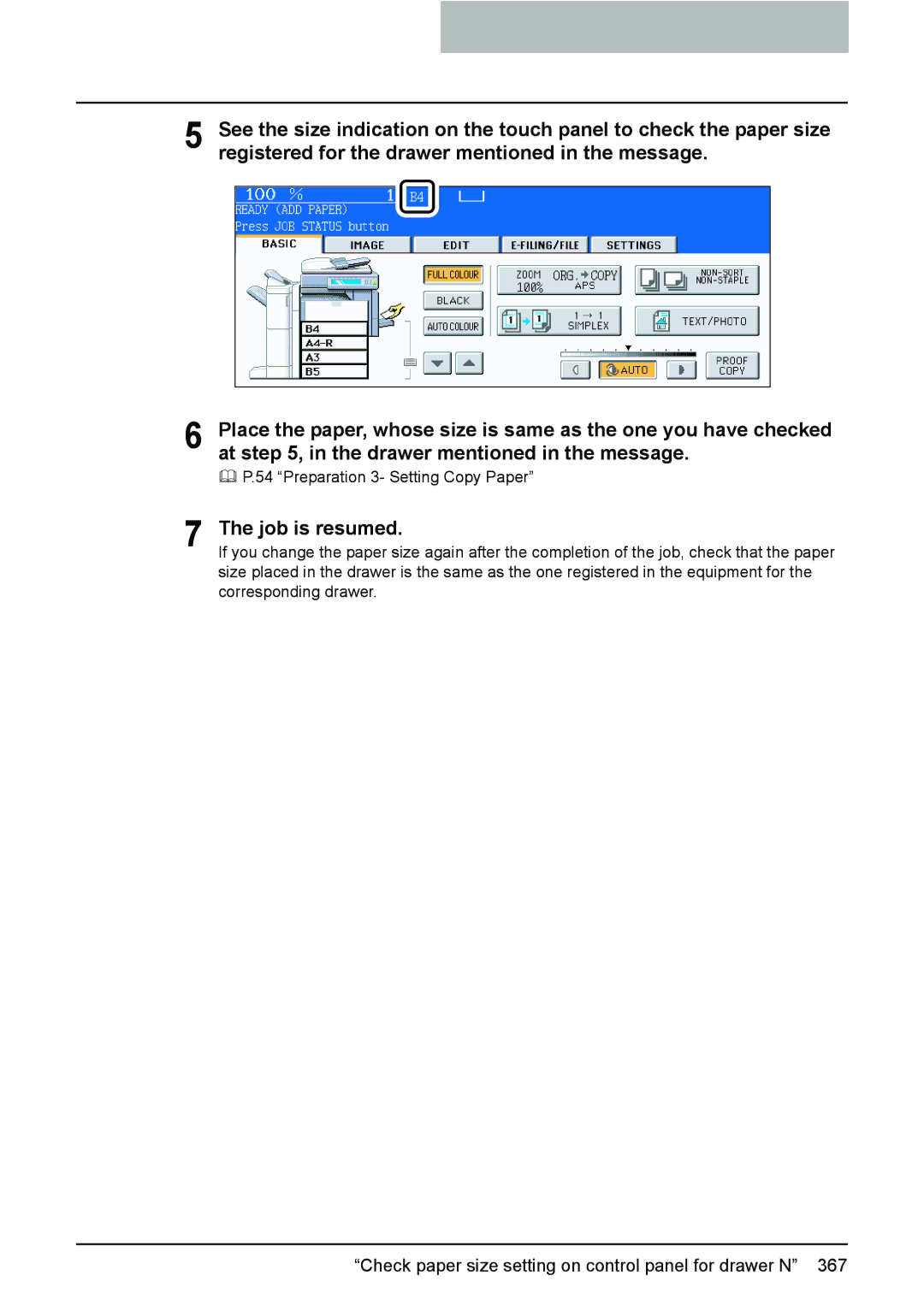 Toshiba e-STUDIO2500c/3500c/3510c manual Job is resumed 