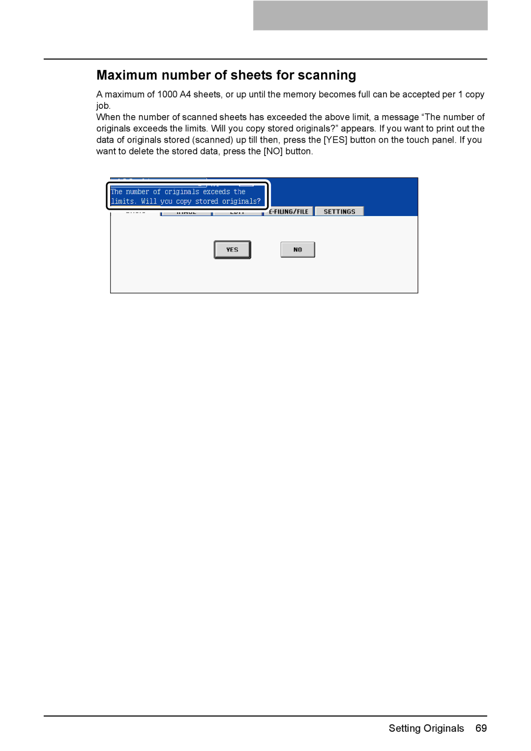 Toshiba e-STUDIO2500c/3500c/3510c manual Maximum number of sheets for scanning 