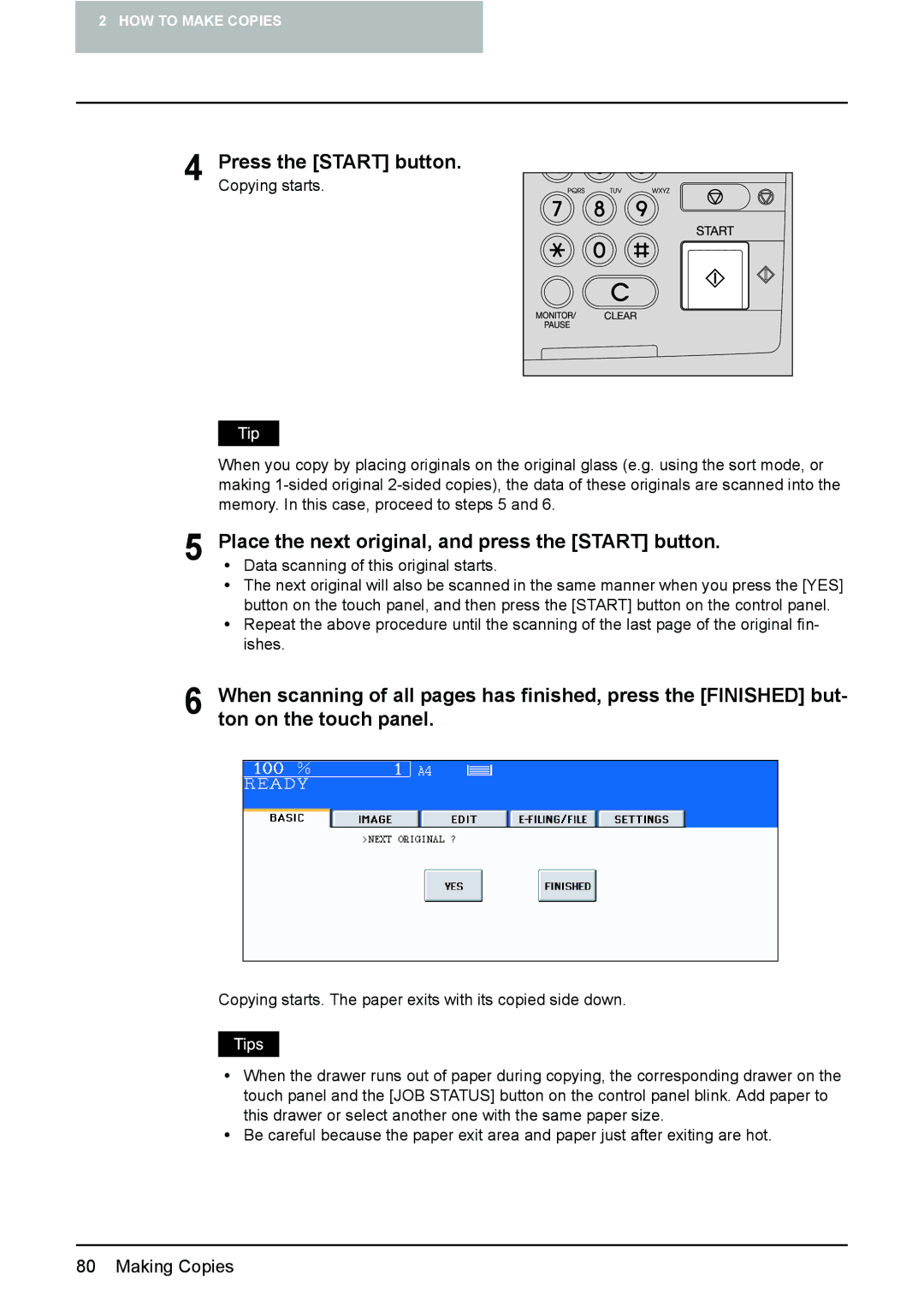 Toshiba e-STUDIO2500c/3500c/3510c manual Making Copies 