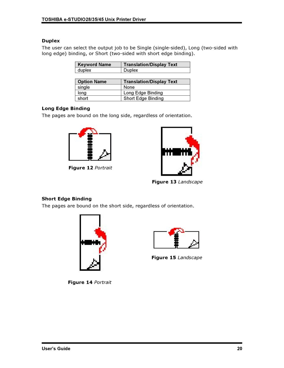 Toshiba e-STUDIO28, e-STUDIO45, e-STUDIO35 manual Duplex, Long Edge Binding 