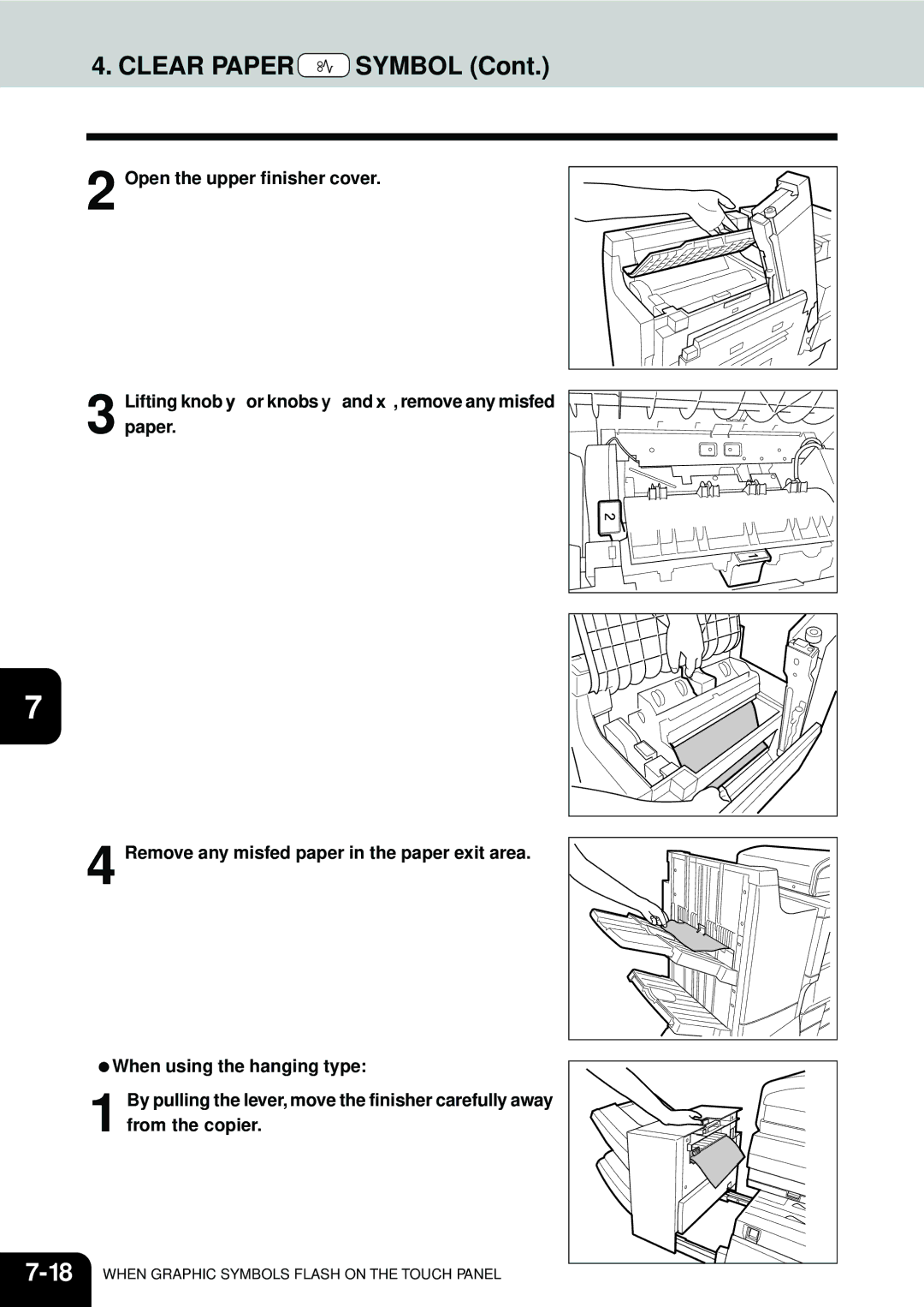 Toshiba e-STUDIO35, e-STUDIO45 manual When Graphic Symbols Flash on the Touch Panel 