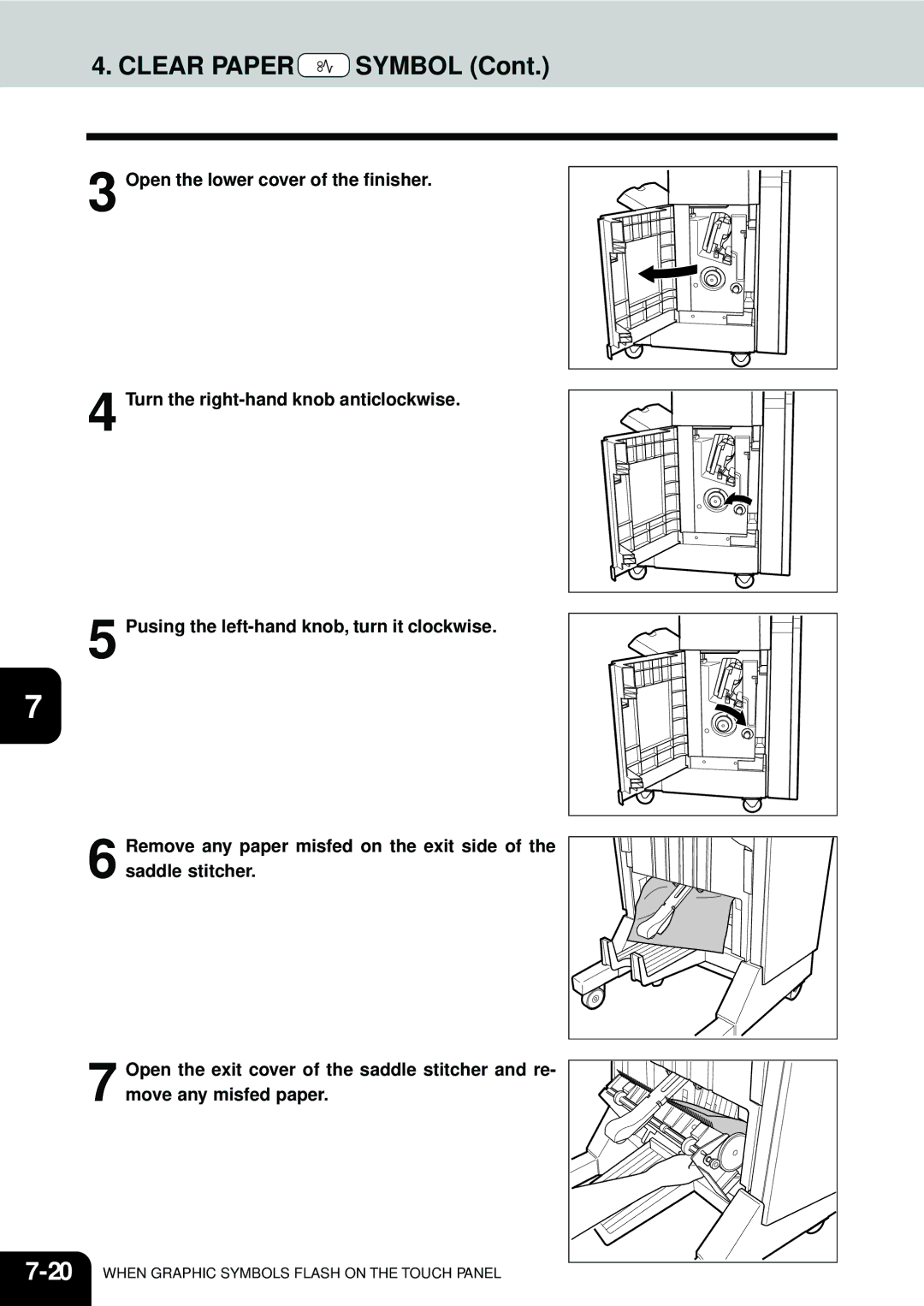 Toshiba e-STUDIO35, e-STUDIO45 manual 20WHEN Graphic Symbols Flash on the Touch Panel 