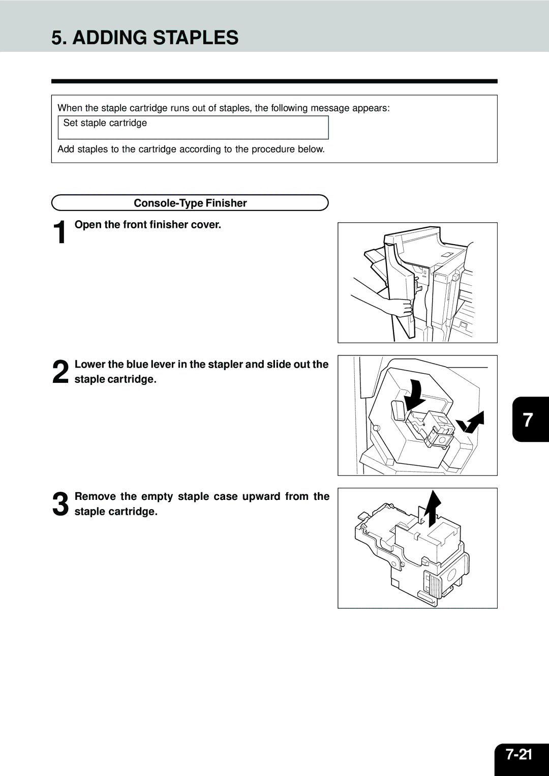 Toshiba e-STUDIO45, e-STUDIO35 manual Adding Staples 