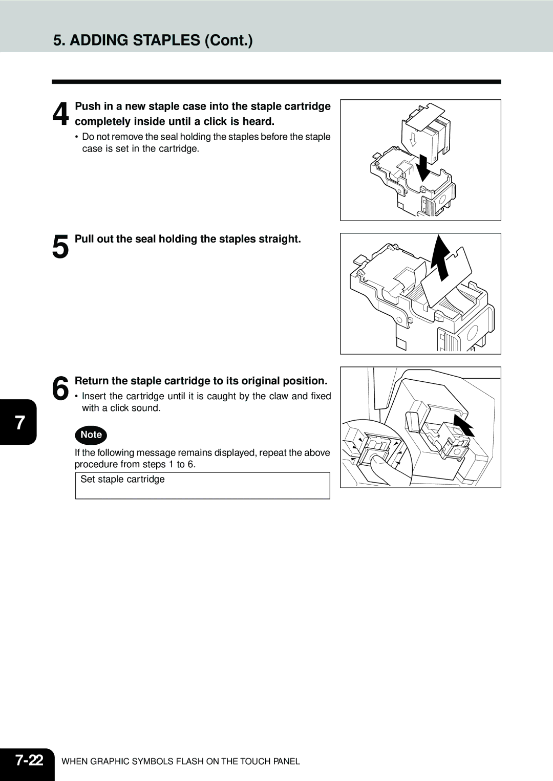 Toshiba e-STUDIO35, e-STUDIO45 manual Adding Staples 